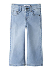 Jeans a gamba larga Scugnizzi 0-16 in denim azzurro chiaro con cinque tasche e passanti per cintura