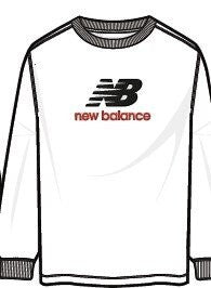 Maglia a maniche lunghe bianca Scugnizzi 0-16 New Balance con logo nero e rosso sul petto e polsini a costine