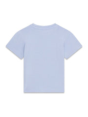 Maglietta a maniche corte Scugnizzi 0-16 per bambini in cotone azzurro tinta unita con girocollo, vista posteriore