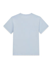 Maglietta a maniche corte Scugnizzi 0-16 per bambini in cotone azzurro, vista posteriore, design semplice e versatile