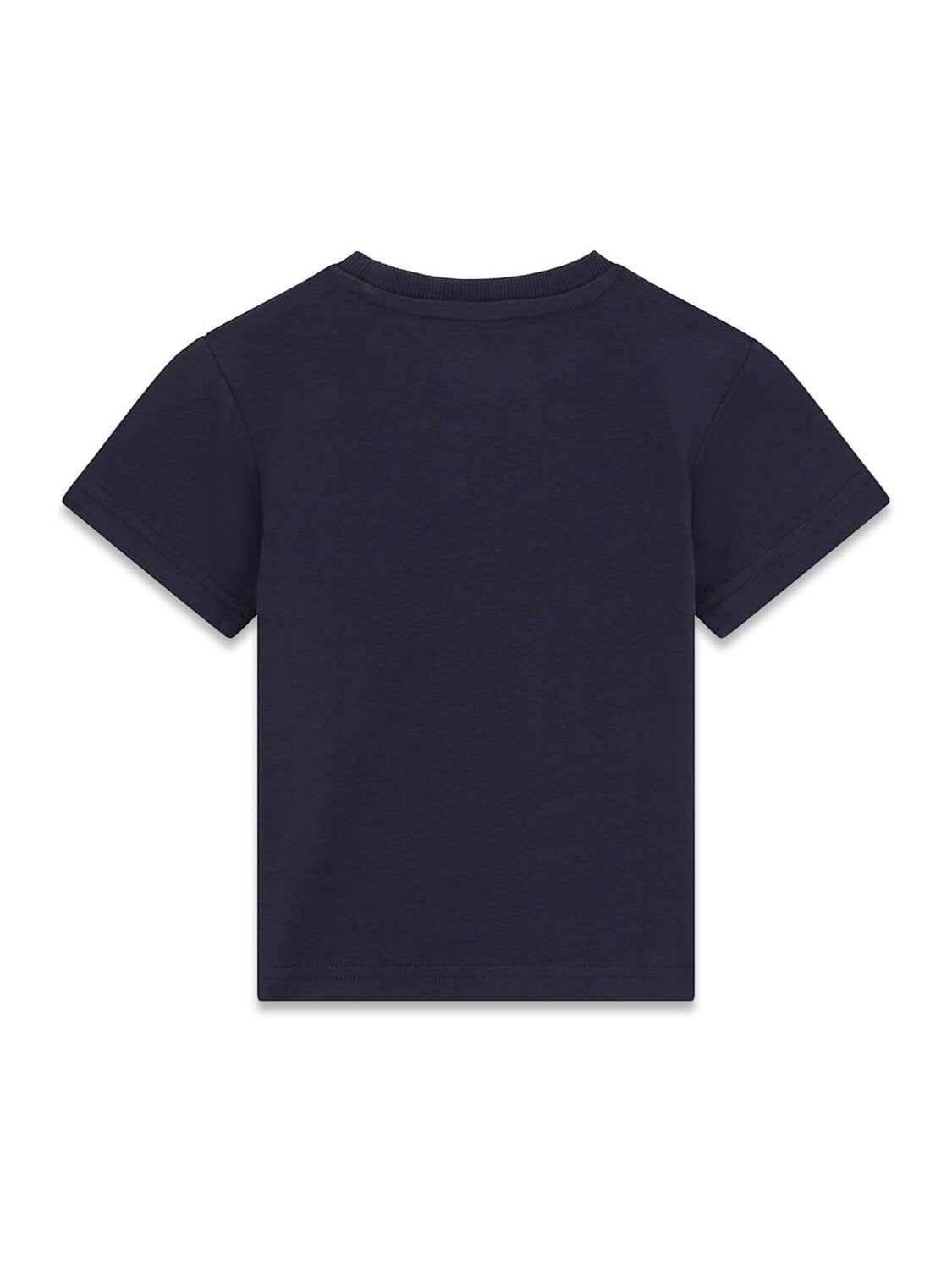 Maglietta a maniche corte Scugnizzi 0-16 per bambini in cotone blu scuro con girocollo, vista posteriore