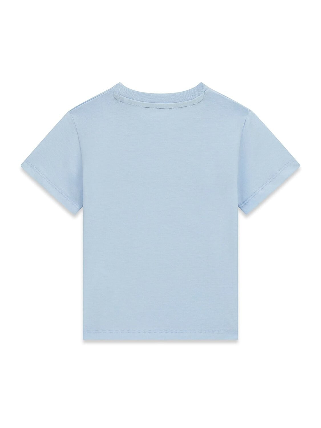 Maglietta a maniche corte Scugnizzi 0-16 in cotone azzurro, design essenziale e vestibilità comoda per bambini.