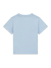Maglietta a maniche corte Scugnizzi 0-16 in cotone azzurro, design essenziale e vestibilità comoda per bambini.