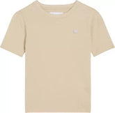 Maglietta a maniche corte Scugnizzi 0-16 in cotone color sabbia con piccolo logo sul petto per bambini