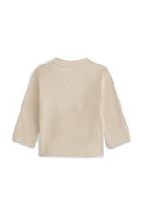 Maglietta a maniche lunghe Scugnizzi 0-16 in cotone beige con dettaglio cucitura a V sul retro