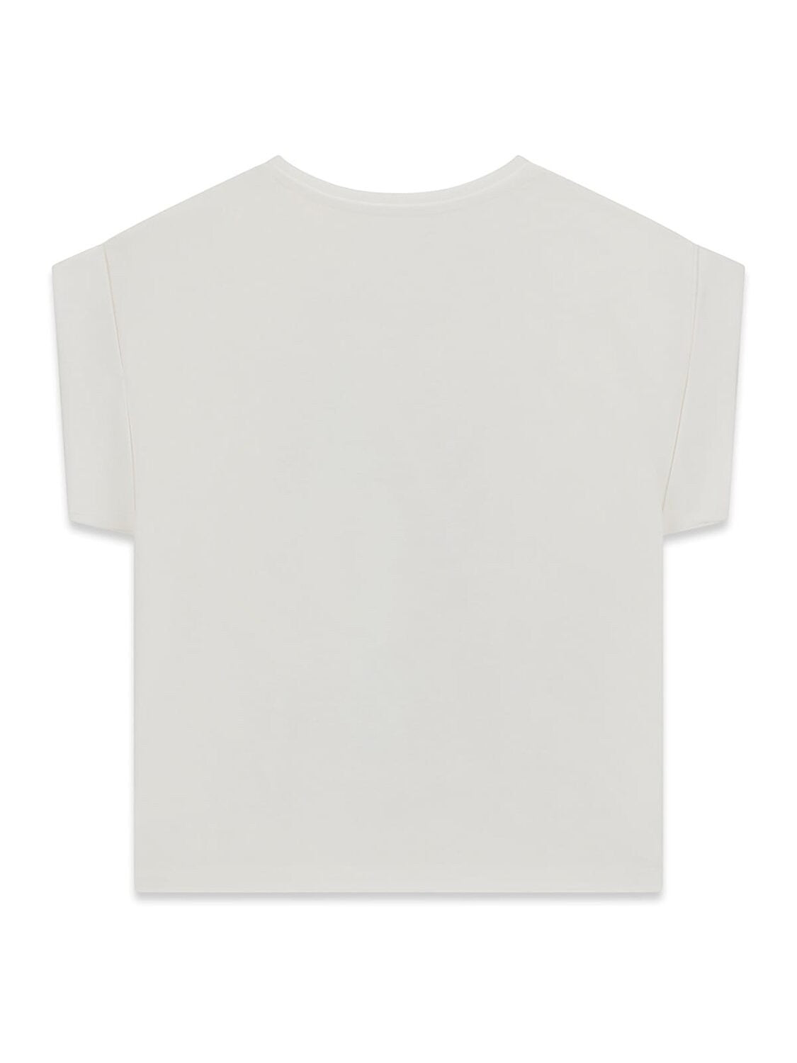 Maglietta a maniche corte bianca Scugnizzi 0-16 GUESS con risvolti, design minimalista in cotone morbido.