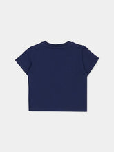 Maglietta a maniche corte Scugnizzi 0-16 in cotone blu navy con girocollo, vista posteriore