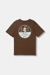 T-shirt marrone in cotone Scugnizzi 0-16 Vans con stampa grafica circolare a tema scheletro sul retro