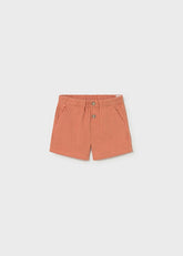 Scugnizzi 0-16 orange linen-blend shorts with elasticated waist and button closure, side pockets.