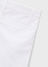 Pantaloncini Bermuda bianchi eleganti Scugnizzi 0-16 con tasca posteriore a filetto e passanti per cintura