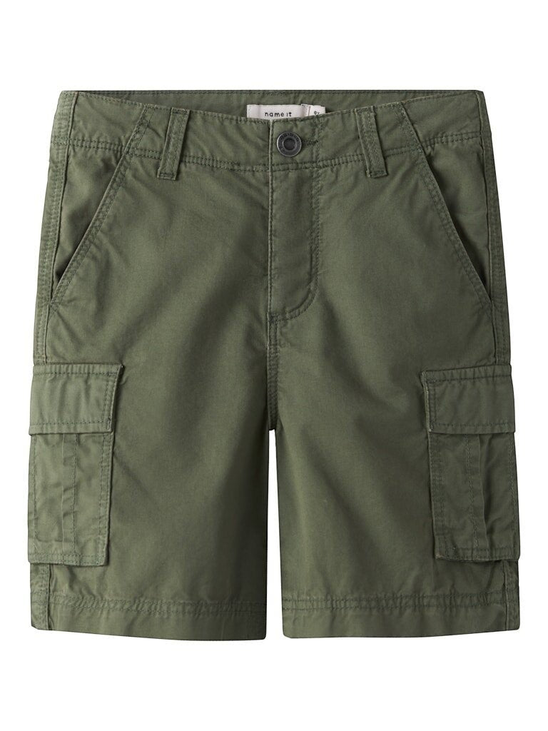 Pantaloncini cargo Scugnizzi 0-16 name it per bambino in cotone colore verde olivine con tasche laterali