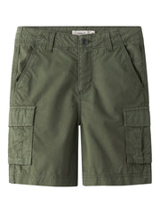 Pantaloncini cargo Scugnizzi 0-16 name it per bambino in cotone colore verde olivine con tasche laterali
