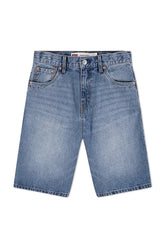 Pantaloncini in denim blu Levi's per bambini con vestibilità skate rilassata e dettagli classici, da Scugnizzi 0-16.