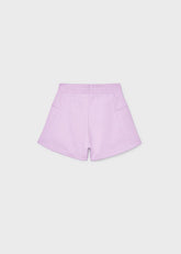 Pantaloncini sportivi Scugnizzi 0-16 per bambina in cotone lilla con vita elasticizzata e tasche laterali