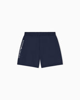 Pantaloncini mare Scugnizzi 0-16 Emporio Armani blu navy in tessuto tecnico con logo laterale e vita elastica