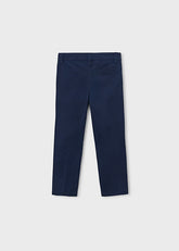Pantaloni lunghi eleganti Scugnizzi 0-16 blu navy per bambino con tasche posteriori e passanti per cintura