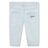 Pantaloni in denim azzurro chiaro per bambini Scugnizzi 0-16 con etichetta logo Timberland sulla tasca posteriore