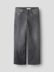 Pantaloni in denim a gamba larga Scugnizzi 0-16 color grigio scuro con design a cinque tasche e vestibilità comoda