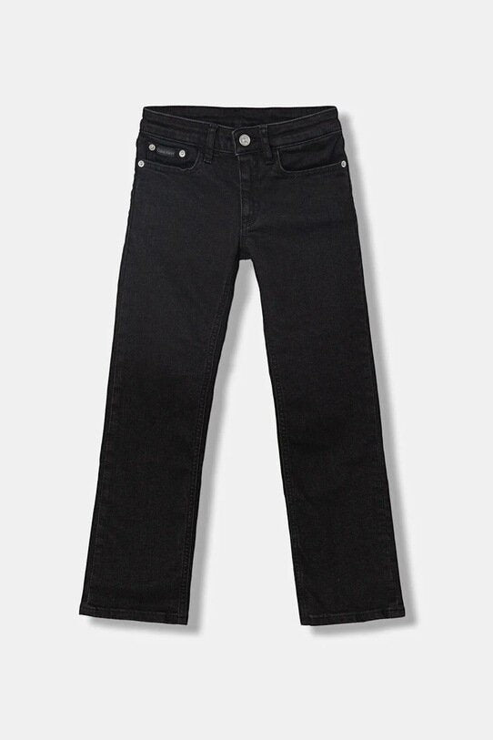 Pantaloni in denim nero Scugnizzi 0-16 per bambini, taglio classico resistente con cuciture rinforzate.