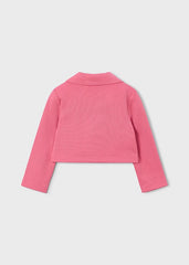 Scugnizzi 0-16 pink cropped jacket with collar and long sleeves