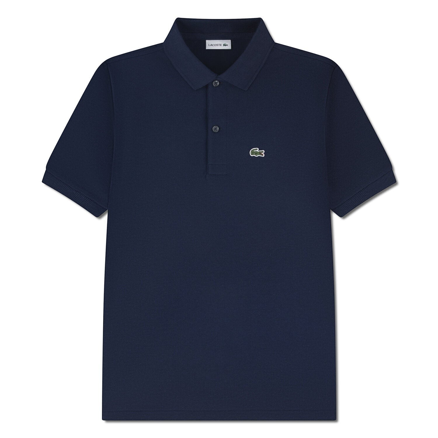 Polo Lacoste blu navy in cotone petit piqué con colletto a costine e logo del coccodrillo Scugnizzi 0-16