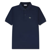 Polo Lacoste blu navy in cotone petit piqué con colletto a costine e logo del coccodrillo Scugnizzi 0-16