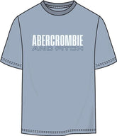 T-shirt a maniche corte Scugnizzi 0-16 Abercrombie & Fitch in cotone azzurro con logo stampato sul petto