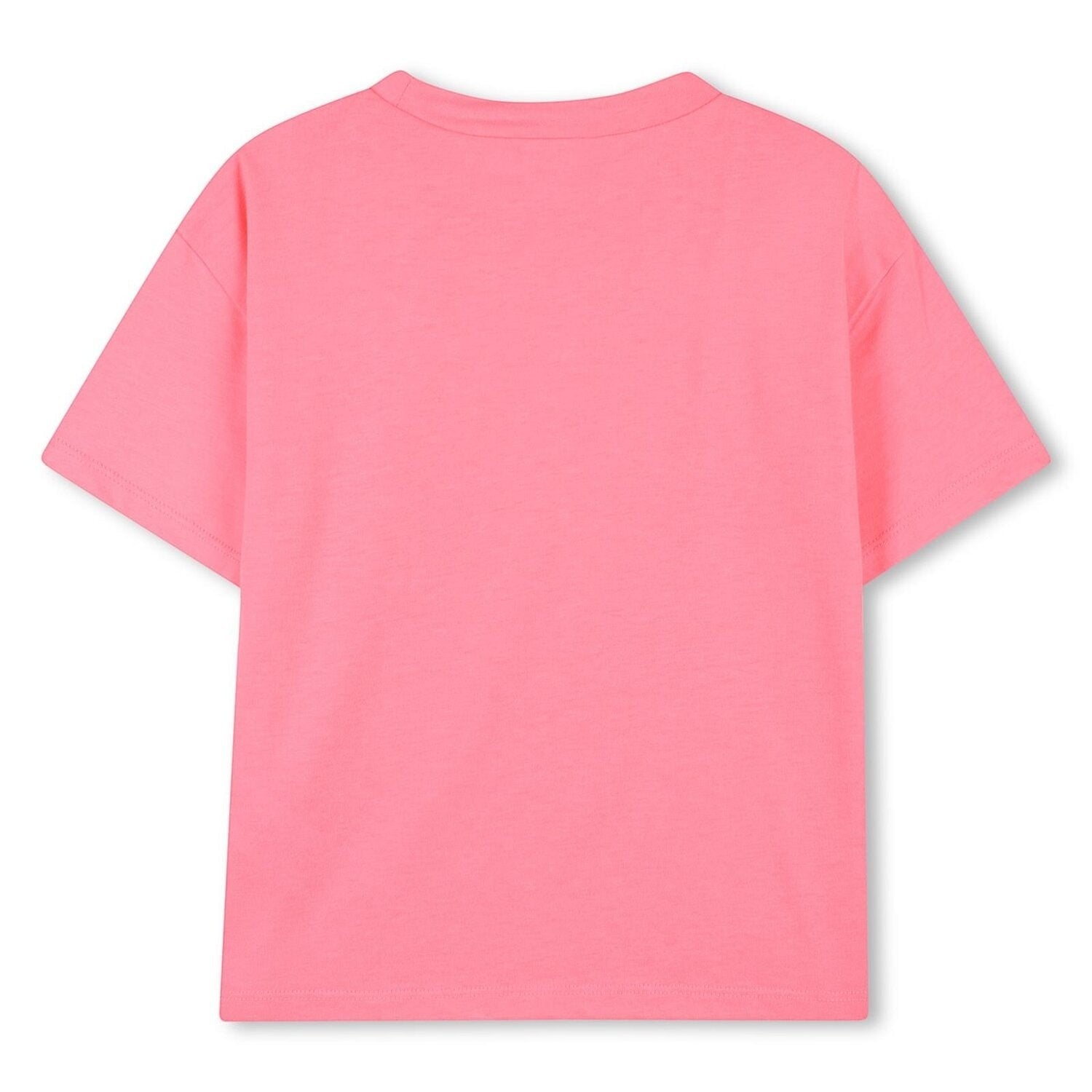 T-shirt a maniche corte rosa per bambina Scugnizzi 0-16 in morbido cotone con girocollo, vista posteriore
