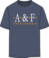 T-shirt casual da bambino Scugnizzi 0-16 in cotone blu indaco con logo grafico Abercrombie vintage sul petto