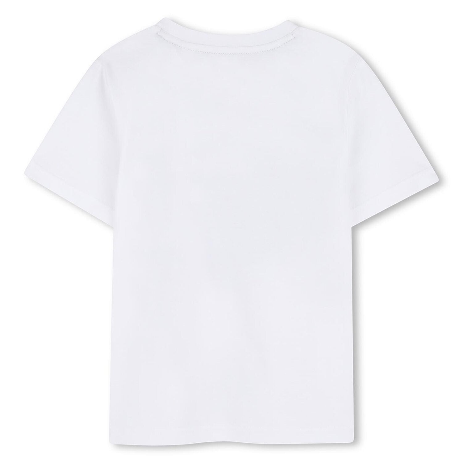 Retro della t-shirt bianca in cotone Scugnizzi 0-16 Timberland per bambino con maniche corte
