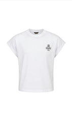 T-shirt bianca Scugnizzi 0-16 RefrigiWear con logo ricamato sul petto e maniche corte dal taglio moderno