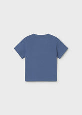 T-shirt blu a maniche corte in cotone Scugnizzi 0-16, vista posteriore, ideale per il comfort quotidiano del bambino.