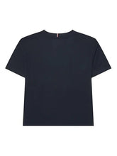 T-shirt blu navy a maniche corte Scugnizzi 0-16 in cotone con dettaglio iconico sul colletto