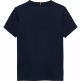 T-shirt blu navy a maniche corte in cotone Scugnizzi 0-16 con dettaglio tricolore sul retro del colletto