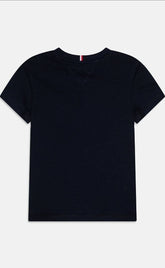 T-shirt blu navy in cotone Scugnizzi 0-16 con dettaglio iconico sul retro del colletto