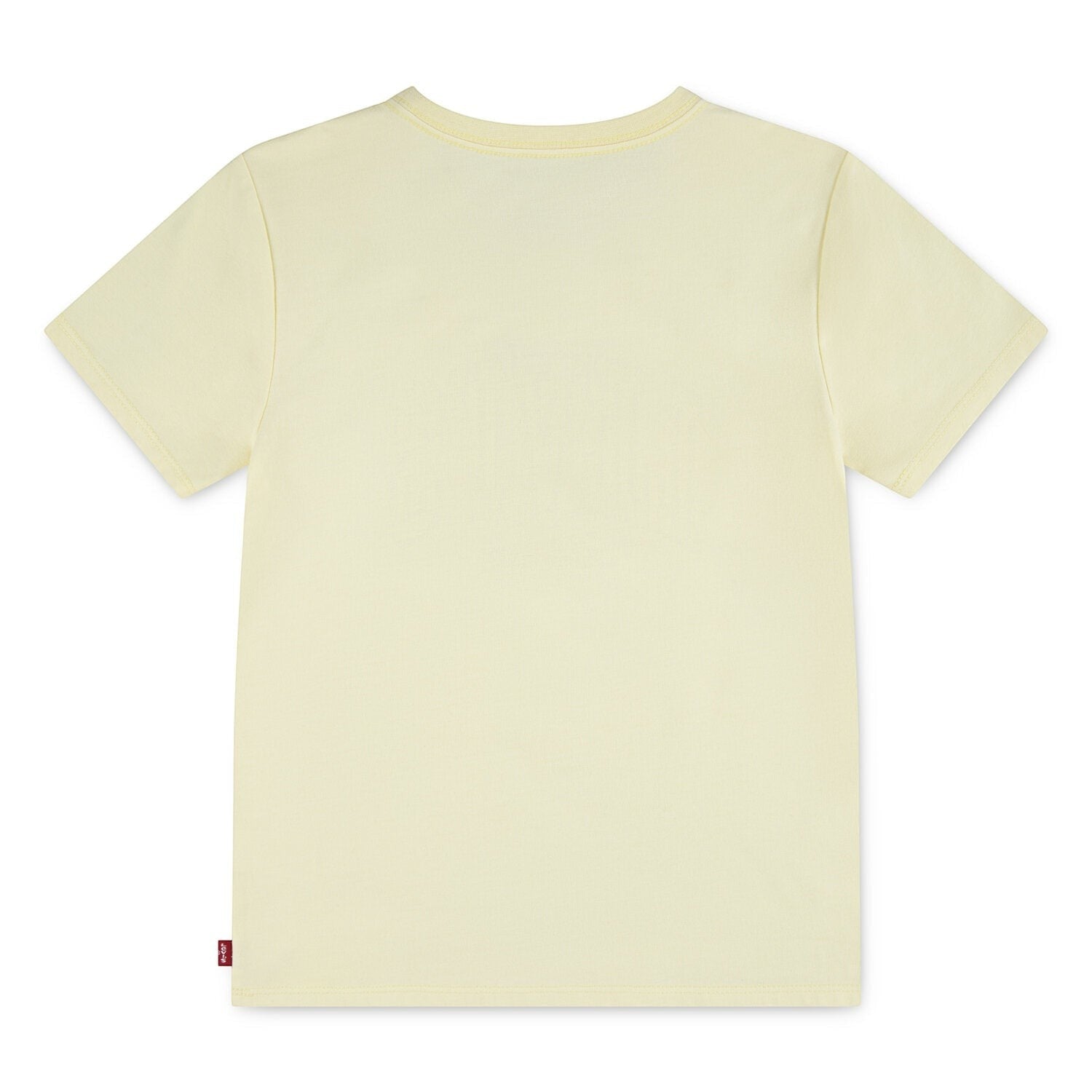 T-shirt a maniche corte Scugnizzi 0-16 in cotone giallo pastello, vista posteriore con etichetta Levi's laterale