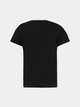 T-shirt a maniche corte nera in cotone di Scugnizzi 0-16, vista posteriore con girocollo classico