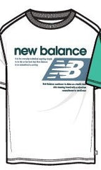 T-shirt bianca a maniche corte Scugnizzi 0-16 New Balance in cotone con grafica sportiva sul petto e girocollo