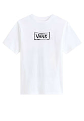 T-shirt bianca a maniche corte Scugnizzi 0-16 in cotone con logo Vans nero disegnato sul petto