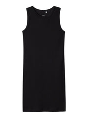 Vestito nero senza maniche Scugnizzi 0-16 in morbido tessuto a costine con scollo rotondo per bambina
