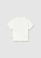 Mayoral T-shirt a manica corta applicazione bambino baby panna-macc – vista 2