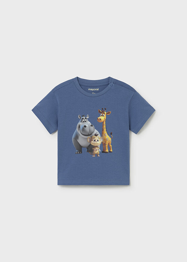 Mayoral T-shirt a manica corta animali bambino baby cobalto
