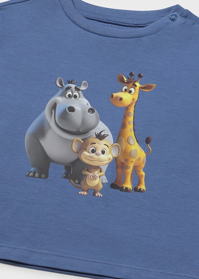 Mayoral T-shirt a manica corta animali bambino baby cobalto – vista 3