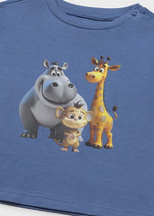 Mayoral T-shirt a manica corta animali bambino baby cobalto – vista 3
