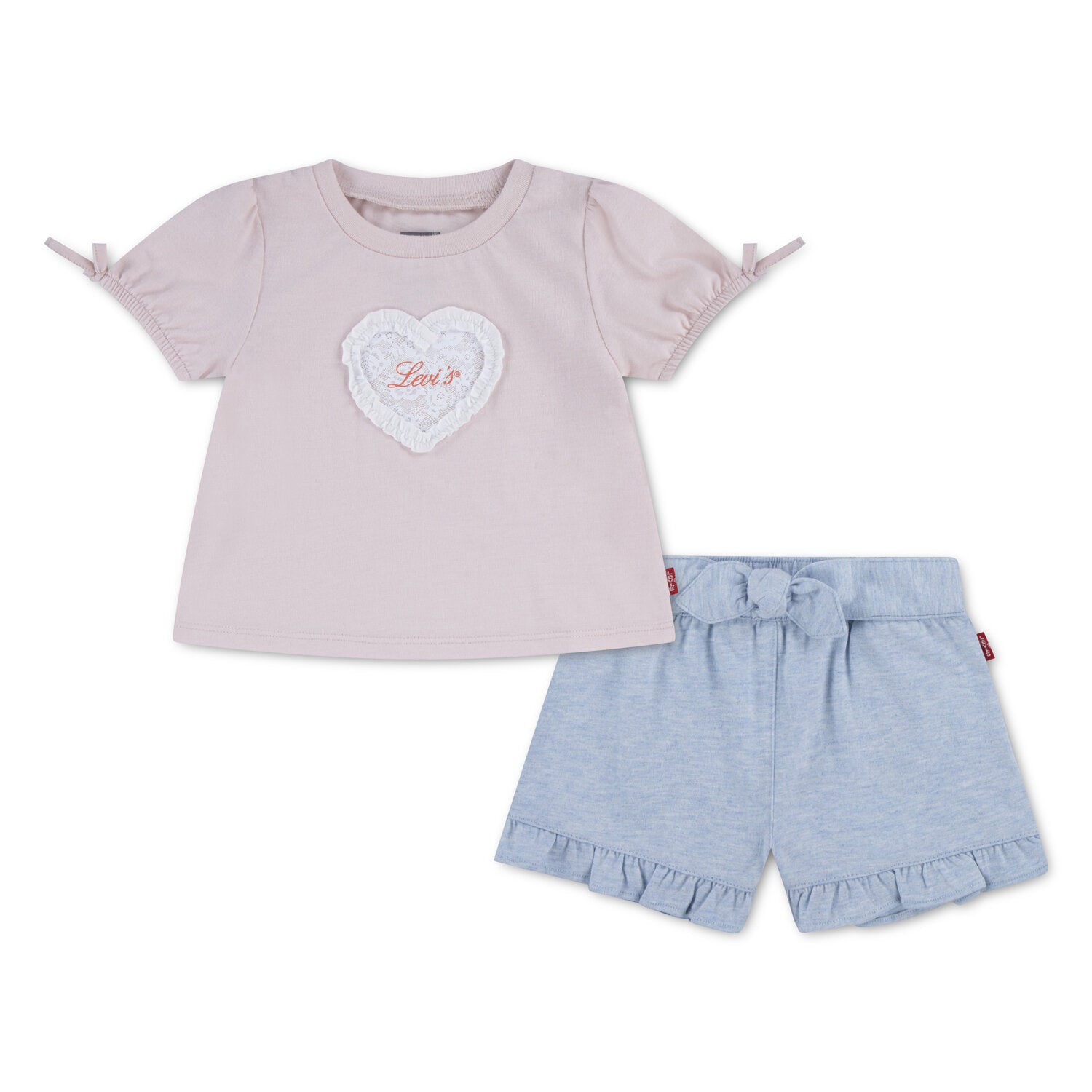 Levi's completo due pezzi neonata in cotone rosa - vista alternativa 3
