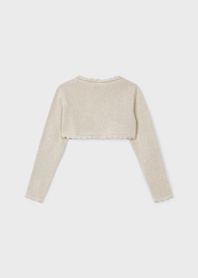 Mayoral Giacca in maglia bambina champagne – vista 2