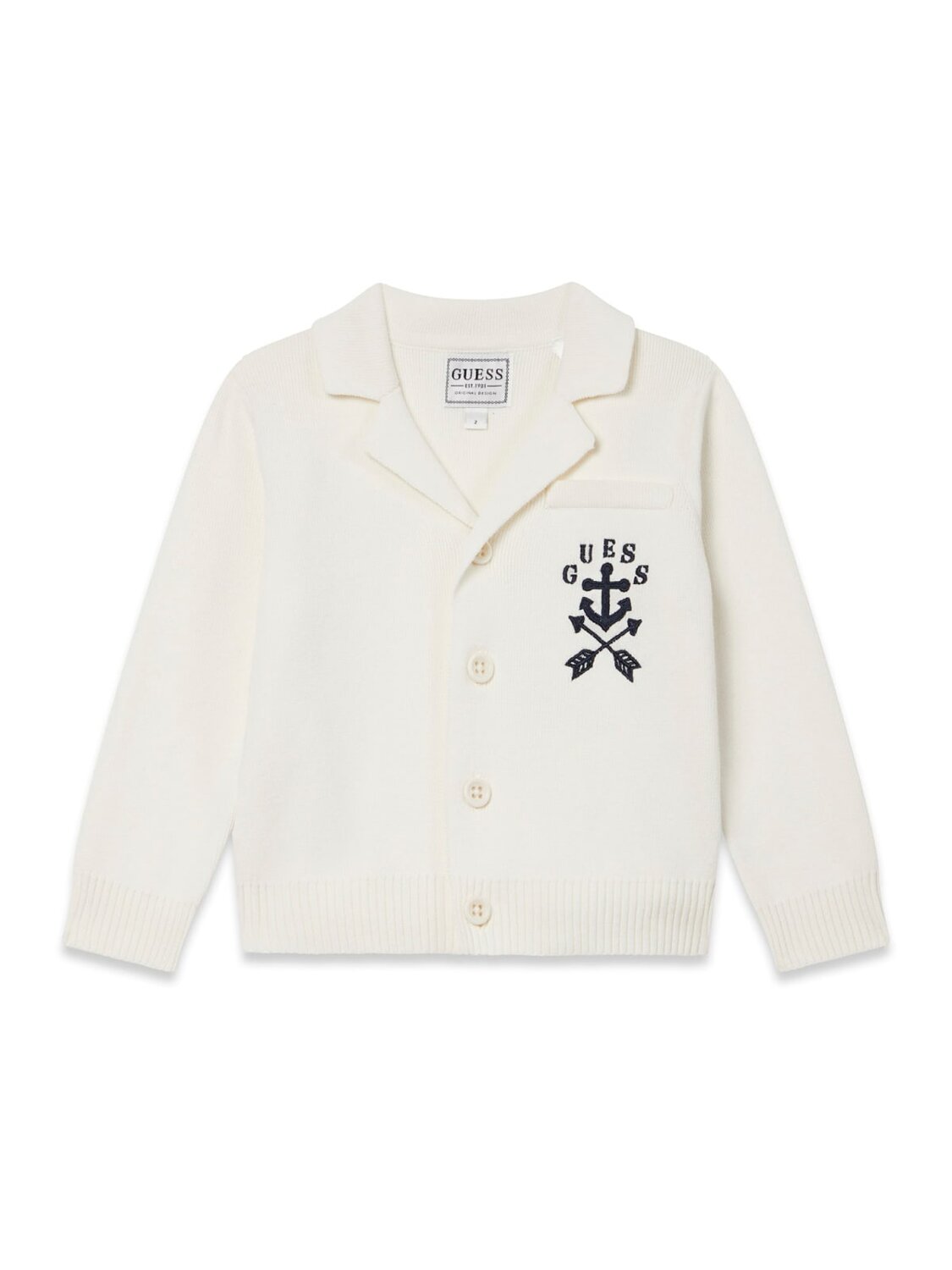 Guess Kids Cardigan elegante a manica lunga bambino bianco