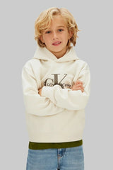 Calvin Klein Kids felpa con cappuccio ragazzo bianco