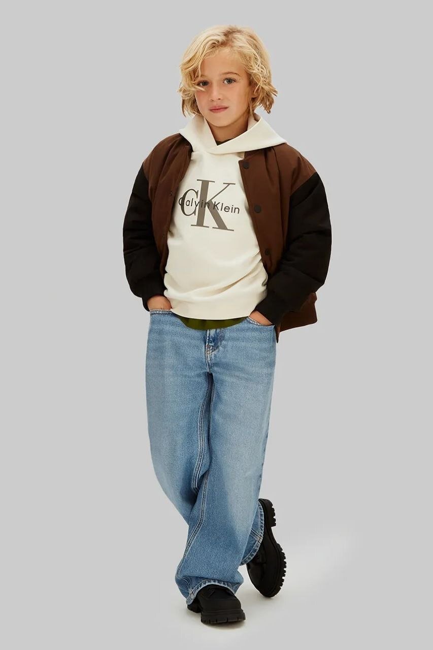 Calvin Klein Kids felpa con cappuccio ragazzo bianco - vista alternativa 2