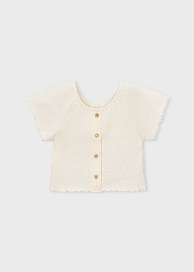 Mayoral T-shirt a manica corta bambina bianc osso 3014-15-6J – vista 3